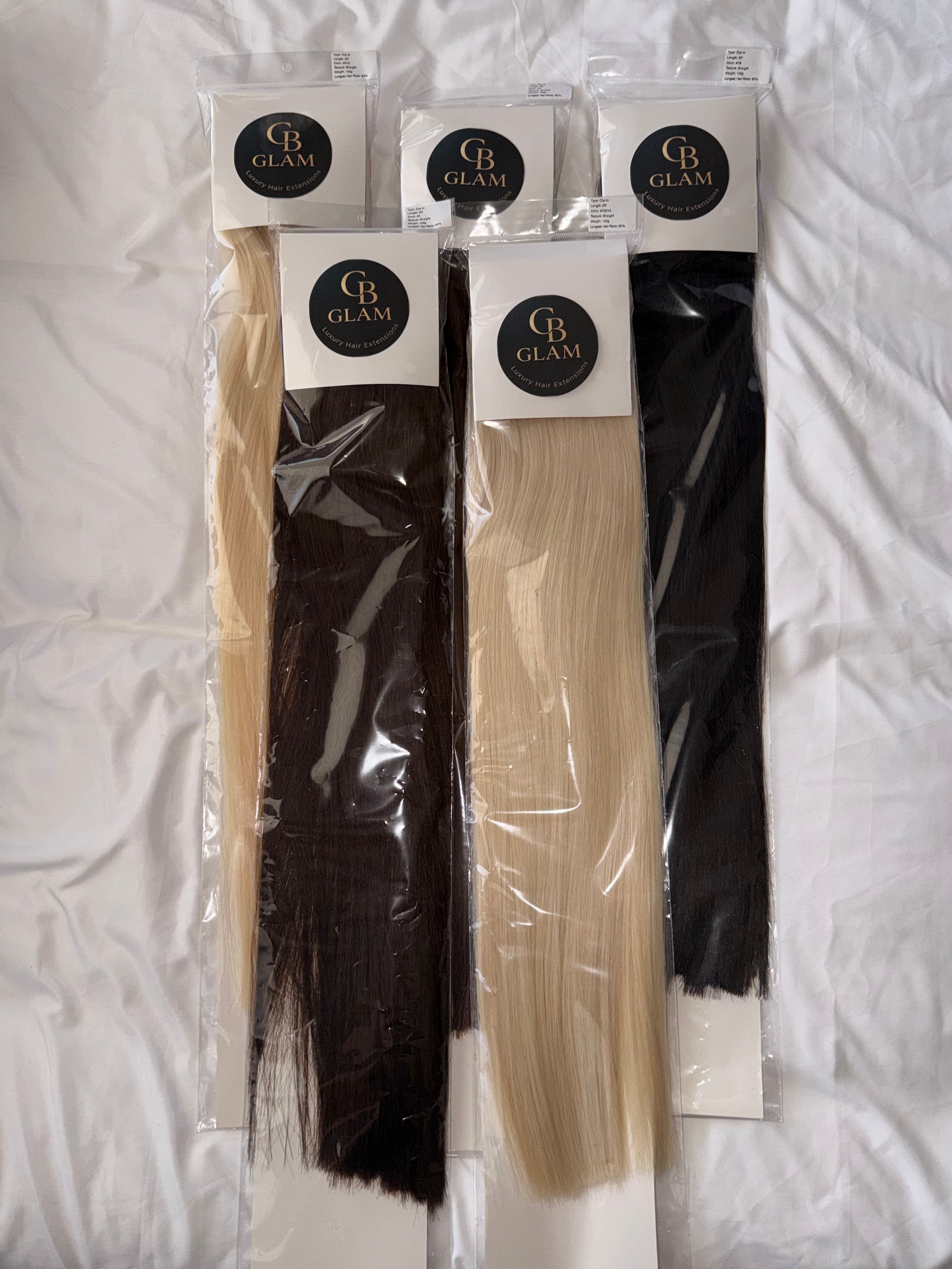 GB Glam Luxury Clip-IN Hair Extensions - 100% Real Human Hair